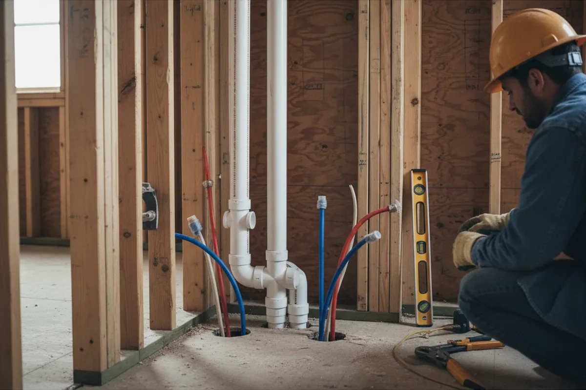 Drain and supply rough-in during Garbage Disposal Repair in Metter